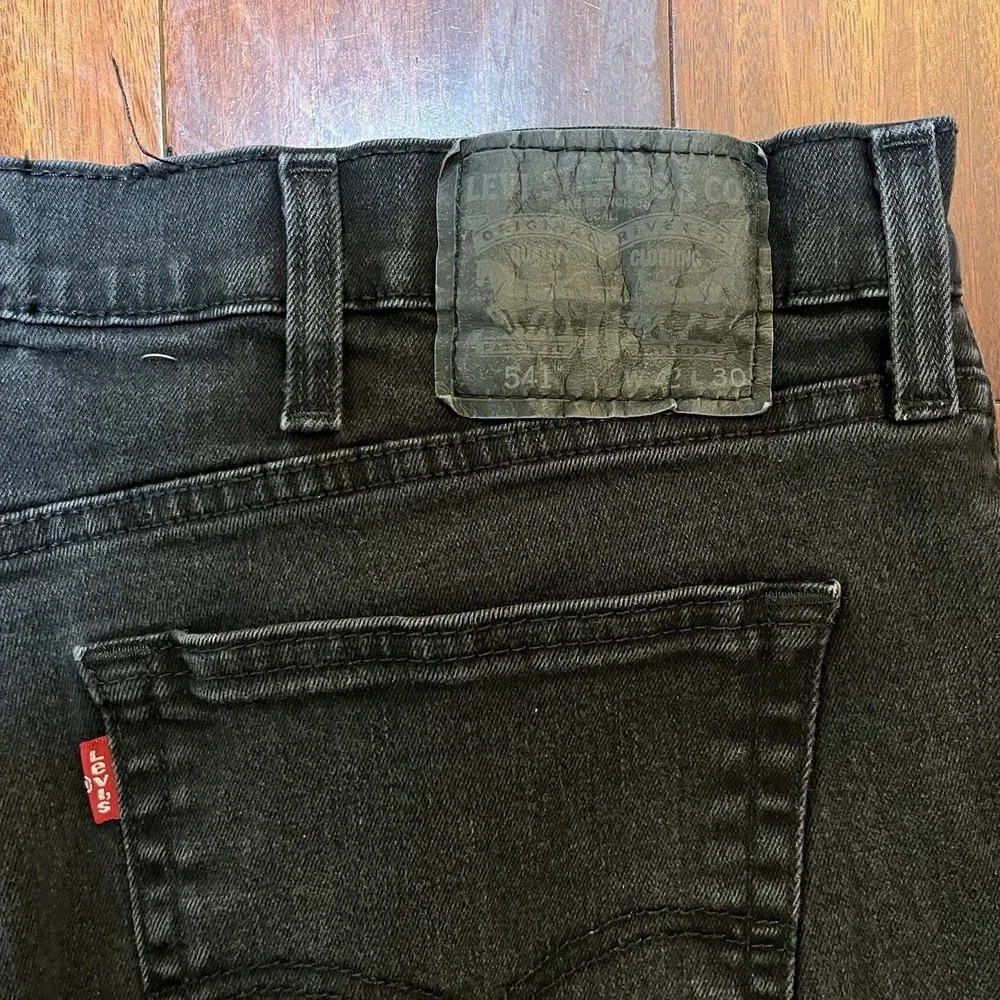 Levis Jeans Mens 40x25 541 Black Athletic Taper Denim Stretch Grunge 18181-0771